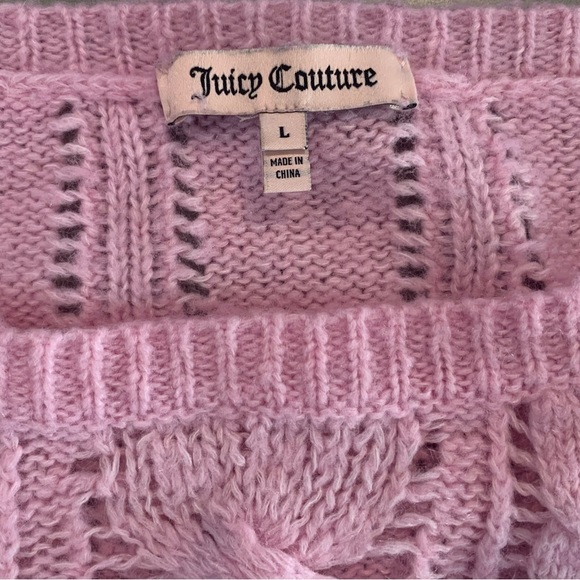 Juicy Couture Oversized Dolman 3/4 Sleeve Cable Knit Sweater, Size L - Picture 3 of 10